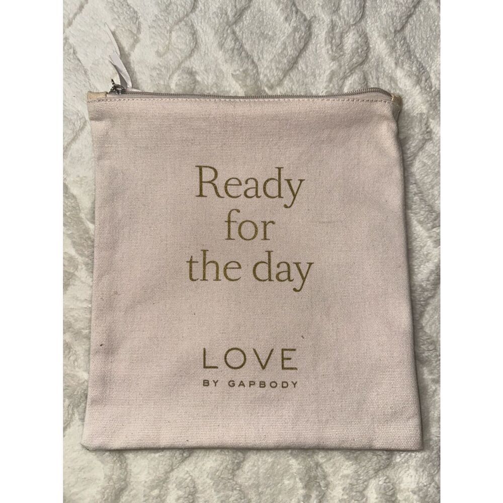 LOVE by GAPBODY Nude Beige Gold Tone Graphic Lingerie Storage Travel Bag